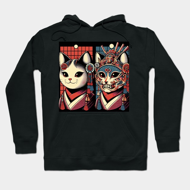 Oni Neko Cat Hoodie by Pokoyo.mans@gmail.com